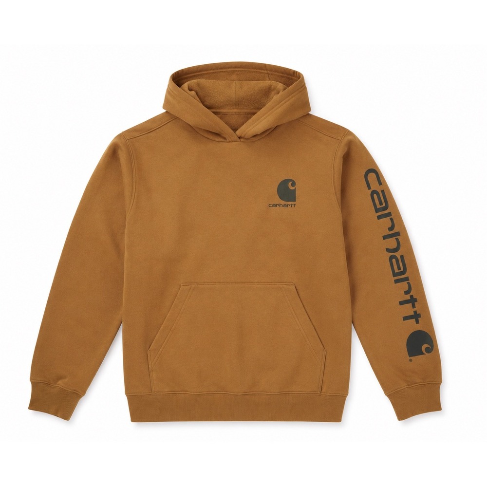 Carhartt Boys Midweight Graphic Logo Medium Hoodie Carhartt Brown Sweatshirt